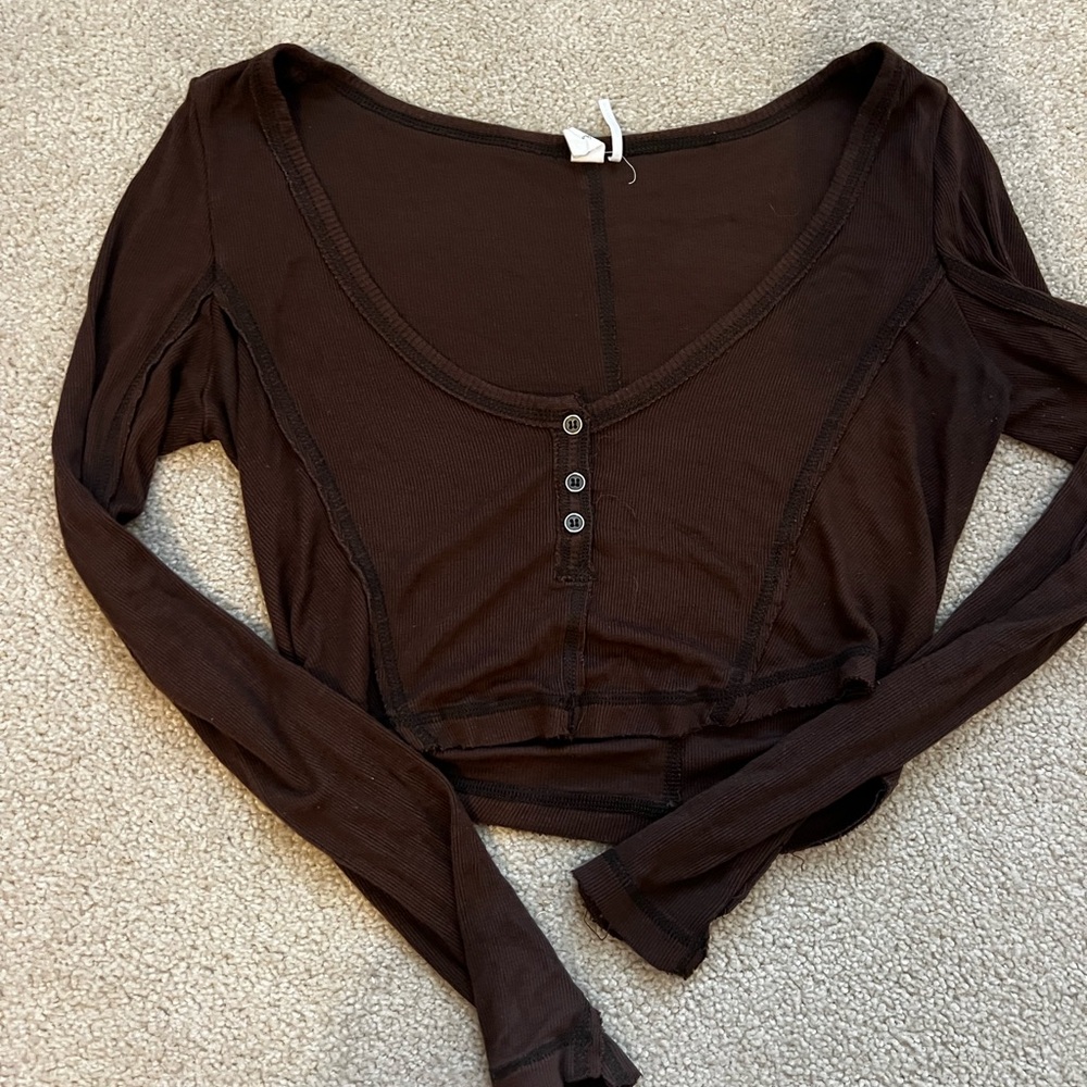 Urban Outfitters Dark Brown Crop Top